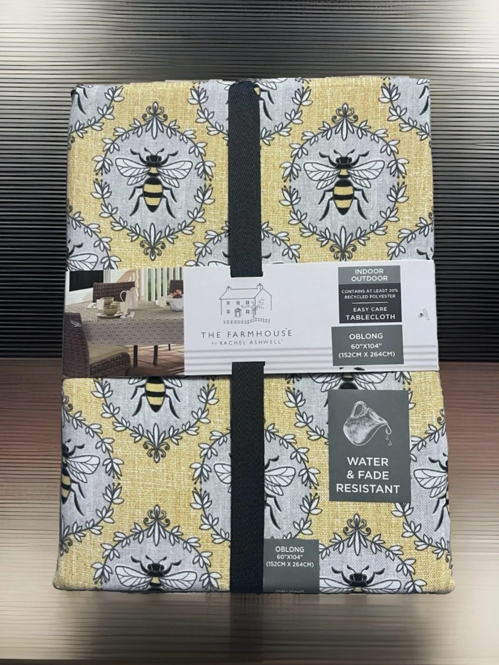 The Farmhouse By Rachel Ashwell Bumblebee Tablecloth 60”x104” Oblong No Fade